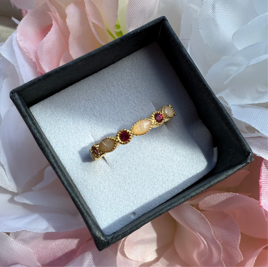 Gold Coated Birthstone Keepsake Ring