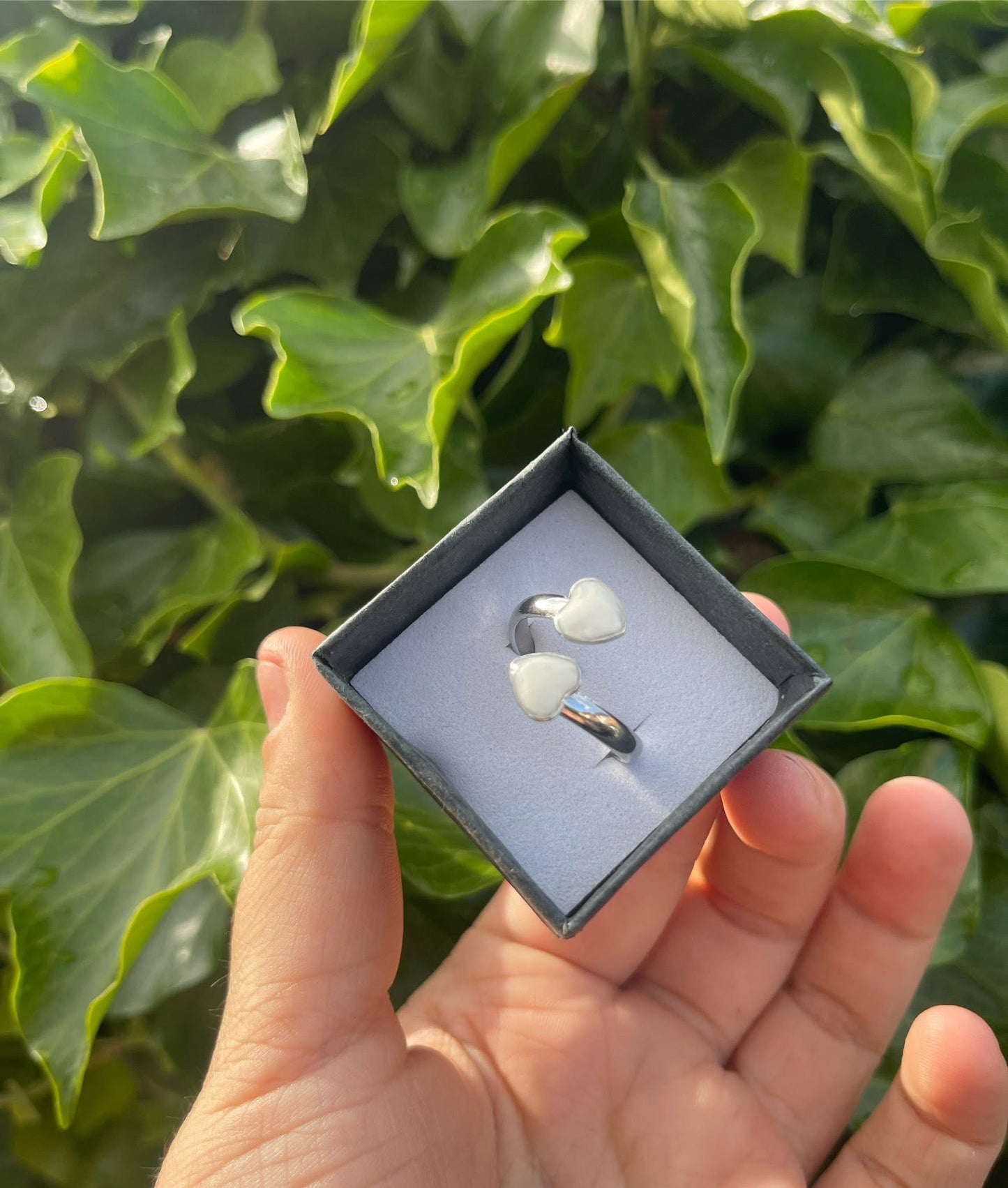 Stainless Steel Double Heart Ring
